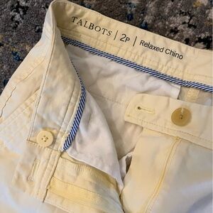 Talbots Relaxed Chino Size 2P Pants Light Yellow